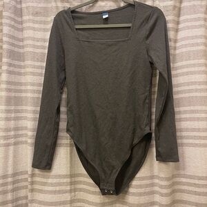 Dark Grey Long Sleeve Bodysuit